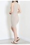 Women's Beige Camisole Ribbed Mini Dress – Stretchy Fabric Stylish Casual Dress - 3
