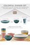 12Pcs Plastic Plates and Bowls Sets Unbreakable Picnic Dinner Set for 4 Camping Plates and Bowls Set Colourful Camping Crockery Sets Lightweight Camping Plates and Cutlery Set for Home Picnic e - 2