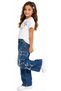 Girl's T-Shirt with Star Detail and Text Pattern, Stoned Short Model (Crop) Pants, Star Detail Stylish Two-Piece Set - 2