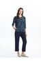 Crew Neck Patterned Women's Blouse - 2