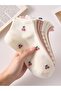 5 Pairs of Women's Short Socks Non-Slip with Pink Cherry and Strawberry Patterns, Suitable for All Seasons - 7