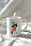 330ml Printed White Ceramic Mug with Woman and Rose Design - 3