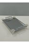 Figured, Metal Legs, Metal Handles, Stainless Steel Rectangular Tray Luxury Presentation Tray