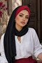 شال أسود أحمر ملتوي جاهز