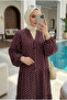 Women's Polka Dot Layered Hijab Dress (Unlined) - 4