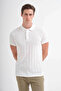 Regular Fit White Men's Polo Neck T-Shirt 41020 - 2