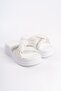 Clara Flat Heeled Ribbon Patterned Stone Thick and Orthopedic Sole Women's Slippers Cbt - White - 4