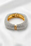 Stone-Encropped Square Evening Dress Stylish Clamp Bracelet - 2