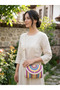 Women's Stylish Knitted Textured Rainbow Patterned Summer Hand and Shoulder Bag - Adjustable Handle Arm and Shoulder Women's Bag - 5