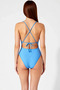 Women's Swimsuit V-Neck Backless Sleeveless Textured Underwireless Throw-Cover Regular Cut Beachwear Product - 5
