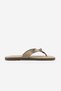 Women's Flip-Flops with Thick Straps and Ethnic Buckle, Casual Slippers, Vontis Beige Suede - 3