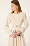 Belted Peplum Blouse Skirt Set - 2