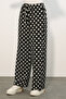 Women's Wide Leg Polka Dot Pants 30116 - Black - 2
