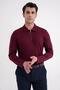 Comfort Fit Cotton Zippered Polo Collar Long Sleeve Claret Red T-Shirt Ts 919 - 5