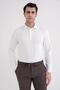 Comfort Fit 97% Stretch Cotton Polo Collar Long Sleeve Ecru T-Shirt Ts 921