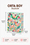 5 Pcs (23 X 18 X 10 cm) - Pastel Green Floral Medium Cardboard Gift Bag - 2