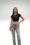Women's Crew Neck 95% Cotton Short Sleeve Lycra Super Crop Top - 3