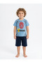 Boy's Printed Top and Bottom Combed Cotton Set