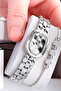 Oval Case Silver Color Women's Watch - Steel Band - Japanese Movement - Waterproof - Special Boxed Dkby2060C5 - 6