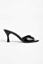 Bonbon Black Heeled Slippers