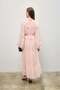 Women's Ruffled Layered Chiffon Dress with Lace Detail - Pink - 6