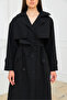 Long Draped Trench Coat with Pockets - 6