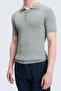 Khaki Regular Fit Polo Neck Rayon T-Shirt - 4