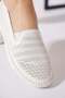 Orsufer Flower Laser Sole Stitched Leather Orthopedic Women's Shoes White Skin - 4