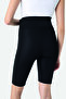 Iz Üstü Biker Flexible Adjustable Waist Short Maternity Leggings Black - 3