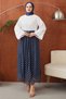Molly Nelly Women's Printed Chiffon Polka Dot Lined Long Skirt - 2