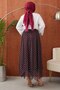 Molly Nelly Women's Printed Chiffon Polka Dot Lined Long Skirt - 3