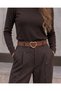 Women's Faux Leather Belt with Gold Heart Buckle Stylish Casual and Classic