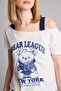 Boxy Fit Boat Neck Printed Short Sleeve T-Shirt H8921Ax26Hs - 5