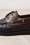 Royal Marine Black Brown Premium Leather Men's Loafers - Handcrafted Custom Design Classic Boat Shoes - 8