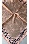 Beige patterned women's scarf bandana 50x50 cm mini size hair neck bag accessory - 4