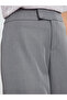 Grey Wide Leg Pants with Extended Waistband - 4