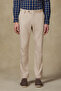 Summer Woven Lyocell Blended Modern Fit Dark Beige Men's Straight Trousers