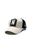Beige Black Hat with Letter Patch Detail and Mesh |   Sports Hat Suitable for Daily Use