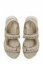 Women's Cream Comfort Sole Casual Sandals - Comfortable Sandals with Straps - 5