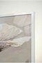 Beige and Cream Abstract Floral Glass Painting - White Metal Framed Art for Home, Office, and School - 4