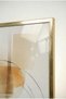 Beige and Black Minimalist Geometric Line Art Glass Painting - Gold Metal Framed Home, Business, and School Painting - 4