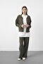 Khaki Tencel Natural Textured Jacket, Trousers and 100% Cotton T-Shirt 3-Piece Set - 2