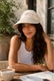 Women's Cream Visor Hat with Flower Detail Adjustable Adhesive Summer Sunscreen - 5