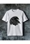 Eagle Print Printed Oversize T-Shirt