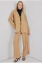 Women's Beige Linen Kimono Pants with Tie Detail, Double Set Hzl26S-Bd167271