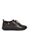 Black genuine leather women's casual shoes - 2