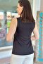 Zero Sleeve Bird Eye Detail Viscose Blouse 6Y238 - 2