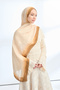 Soft Blush Viscose Shawl - Beige - Oil Green
