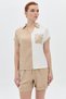 Polo Neck Piece Stone Embroidered T-Shirt - 3