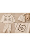 Teddy Bear Patterned Hat 3-Piece Baby Set 3-9 Months - 4